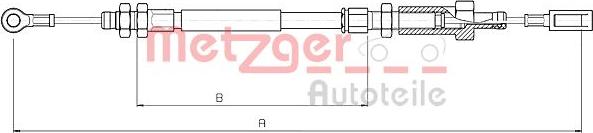 Metzger 10.4723 - Тросик, cтояночный тормоз unicars.by