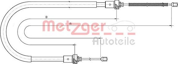 Metzger 10.6890 - Тросик, cтояночный тормоз unicars.by