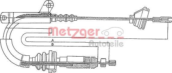 Metzger 10.817 - Тросик, cтояночный тормоз unicars.by