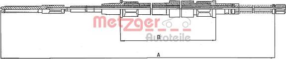 Metzger 10.748 - Тросик, cтояночный тормоз unicars.by