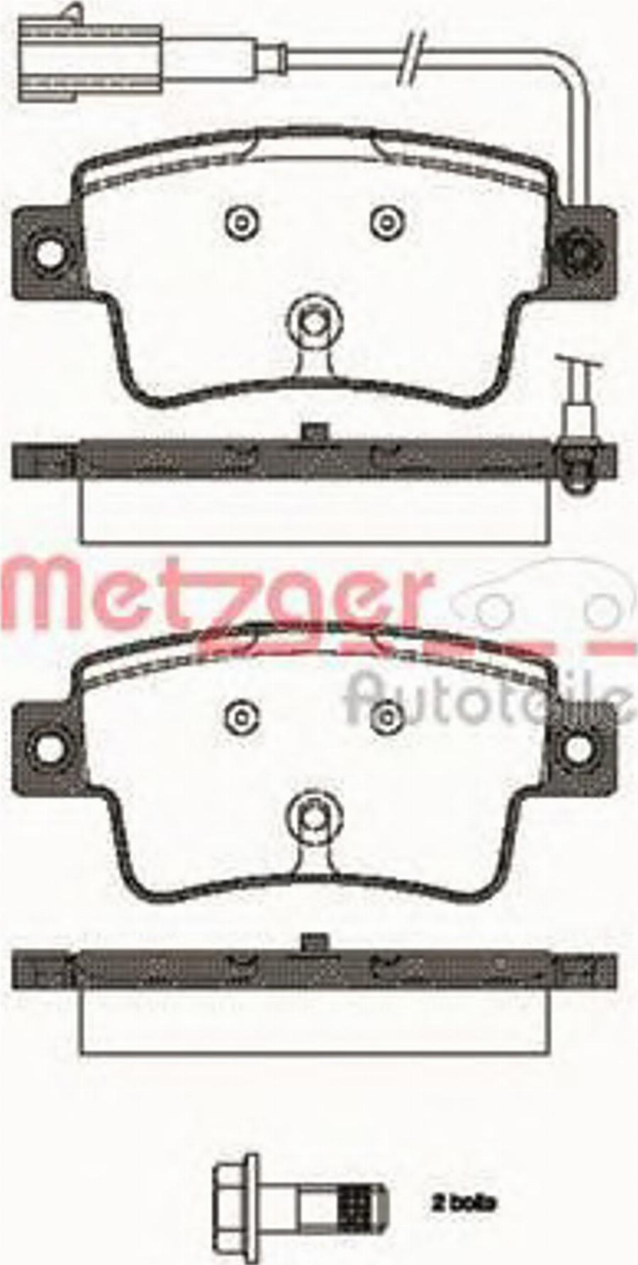 Metzger 1198.02 - Тормозные колодки, дисковые, комплект unicars.by