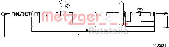 Metzger 11.5831 - Тросик, cтояночный тормоз unicars.by