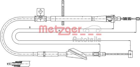 Metzger 11.5741 - Тросик, cтояночный тормоз unicars.by