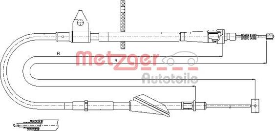 Metzger 11.5743 - Тросик, cтояночный тормоз unicars.by