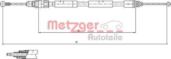 Metzger 11.6808 - Тросик, cтояночный тормоз unicars.by