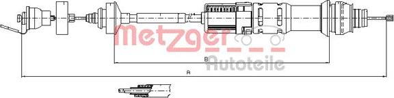 Metzger 11.2198 - Трос, управление сцеплением unicars.by