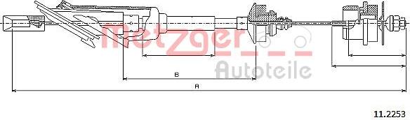 Metzger 11.2253 - Трос, управление сцеплением unicars.by