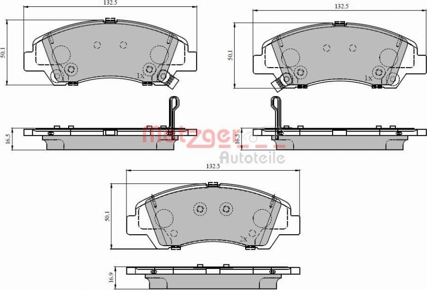 Metzger 1170959 - Тормозные колодки, дисковые, комплект unicars.by