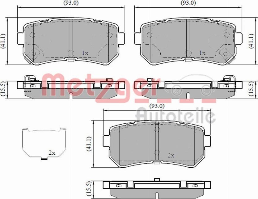 Metzger 1170912 - Тормозные колодки, дисковые, комплект unicars.by