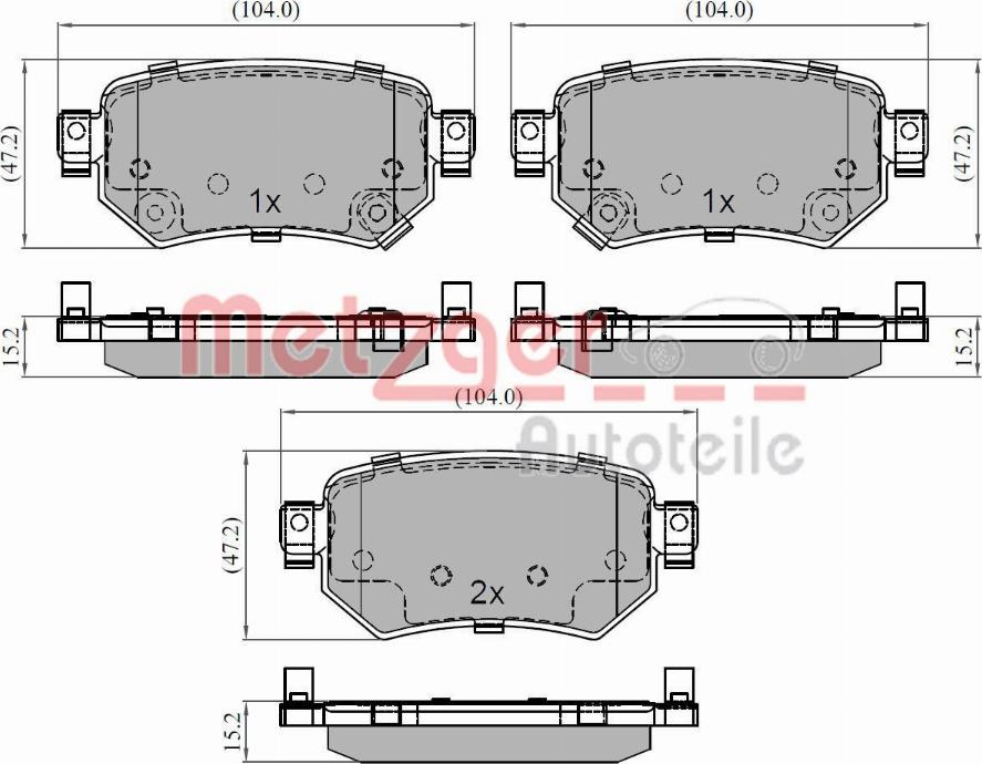 Metzger 1170933 - Тормозные колодки, дисковые, комплект unicars.by