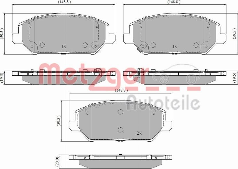 Metzger 1170929 - Тормозные колодки, дисковые, комплект unicars.by