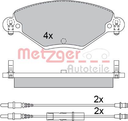 Metzger 1170419 - Тормозные колодки, дисковые, комплект unicars.by