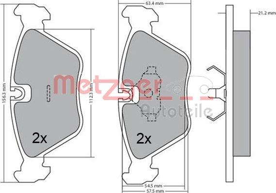 Metzger 1170489 - Тормозные колодки, дисковые, комплект unicars.by