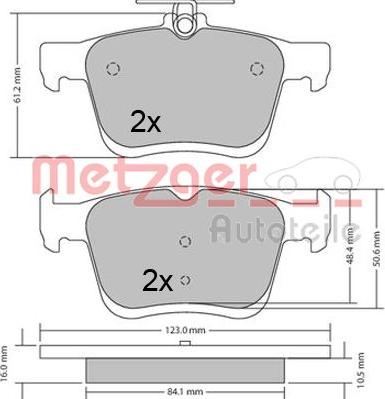 Metzger 1170470 - Тормозные колодки, дисковые, комплект unicars.by