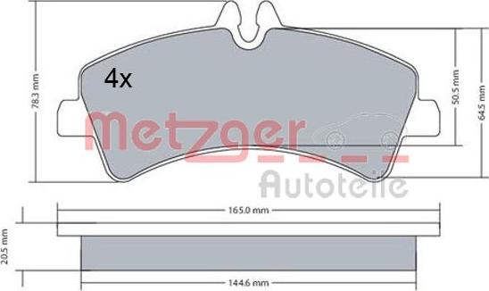 Metzger 1170543 - Тормозные колодки, дисковые, комплект unicars.by