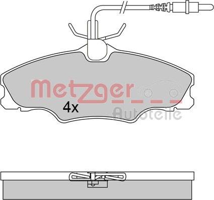 Metzger 1170552 - Тормозные колодки, дисковые, комплект unicars.by