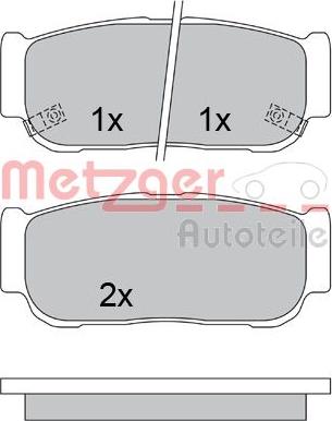 Metzger 1170557 - Тормозные колодки, дисковые, комплект unicars.by