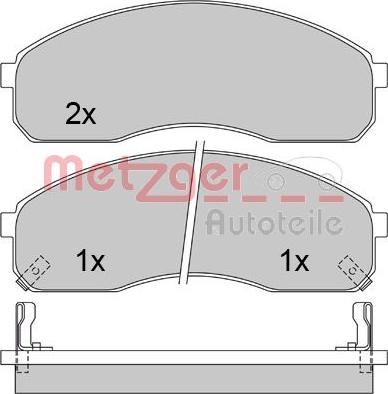 Metzger 1170501 - Тормозные колодки, дисковые, комплект unicars.by