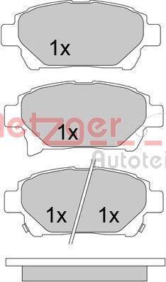 Metzger 1170586 - Тормозные колодки, дисковые, комплект unicars.by