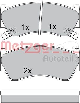 Metzger 1170580 - Тормозные колодки, дисковые, комплект unicars.by