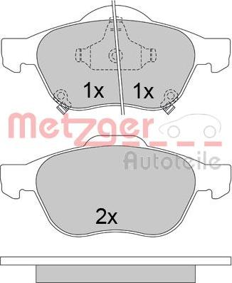 Metzger 1170587 - Тормозные колодки, дисковые, комплект unicars.by