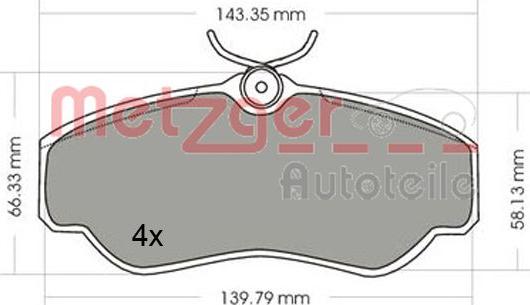 Metzger 1170532 - Тормозные колодки, дисковые, комплект unicars.by