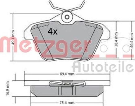 Metzger 1170579 - Тормозные колодки, дисковые, комплект unicars.by