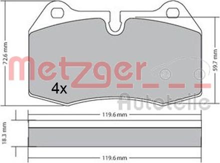 Metzger 1170577 - Тормозные колодки, дисковые, комплект unicars.by