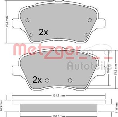 Metzger 1170640 - Тормозные колодки, дисковые, комплект unicars.by