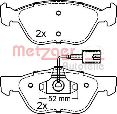 Metzger 1170647 - Тормозные колодки, дисковые, комплект unicars.by