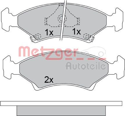 Metzger 1170666 - Тормозные колодки, дисковые, комплект unicars.by