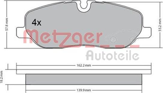 Metzger 1170668 - Тормозные колодки, дисковые, комплект unicars.by