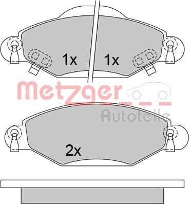 Metzger 1170632 - Тормозные колодки, дисковые, комплект unicars.by