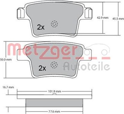 Metzger 1170092 - Тормозные колодки, дисковые, комплект unicars.by