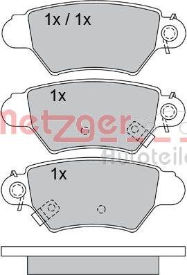 Metzger 1170042 - Тормозные колодки, дисковые, комплект unicars.by