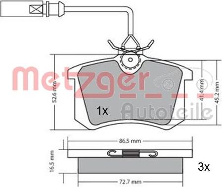 Metzger 1170054 - Тормозные колодки, дисковые, комплект unicars.by