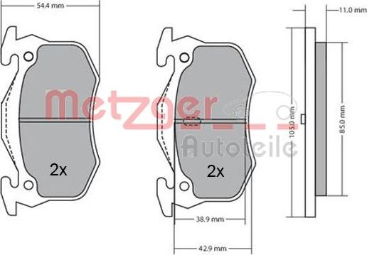 Metzger 1170050 - Тормозные колодки, дисковые, комплект unicars.by