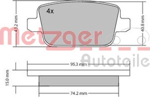 Metzger 1170058 - Тормозные колодки, дисковые, комплект unicars.by