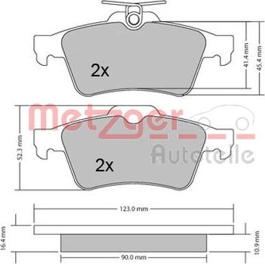 Metzger 1170006 - Тормозные колодки, дисковые, комплект unicars.by