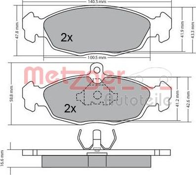 Metzger 1170015 - Тормозные колодки, дисковые, комплект unicars.by