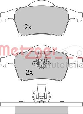 Metzger 1170011 - Тормозные колодки, дисковые, комплект unicars.by