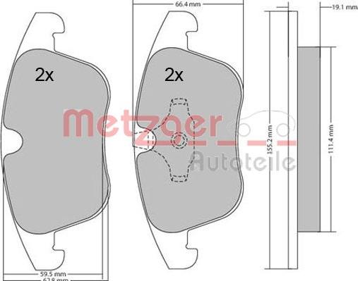 Metzger 1170035 - Тормозные колодки, дисковые, комплект unicars.by