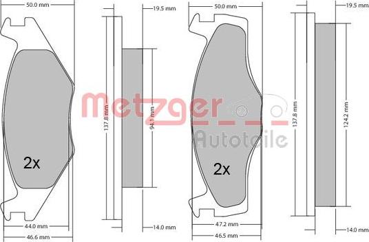 Metzger 1170033 - Тормозные колодки, дисковые, комплект unicars.by