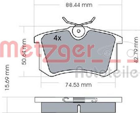 Metzger 1170022 - Тормозные колодки, дисковые, комплект unicars.by