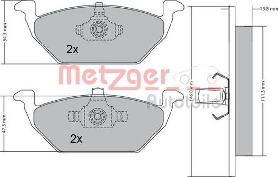 Metzger 1170027 - Тормозные колодки, дисковые, комплект unicars.by