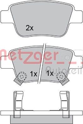 Metzger 1170193 - Тормозные колодки, дисковые, комплект unicars.by