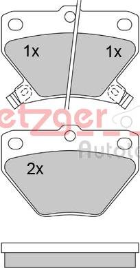 Metzger 1170160 - Тормозные колодки, дисковые, комплект unicars.by