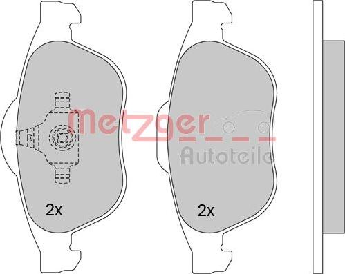 Metzger 1170161 - Тормозные колодки, дисковые, комплект unicars.by