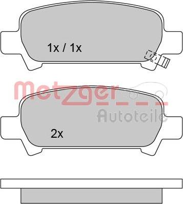 Metzger 1170167 - Тормозные колодки, дисковые, комплект unicars.by