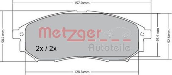 Metzger 1170101 - Тормозные колодки, дисковые, комплект unicars.by